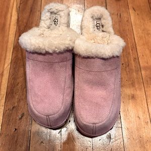 UGG Suede Pink Wooden Clogs